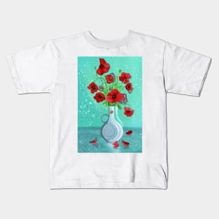 Vase with poppies Kids T-Shirt
